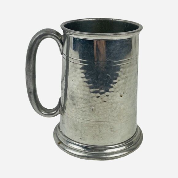 Vintage Vauxhall English Pewter Glass Bottom Logo Beer Mug Sheffield England HTF - Picture 4 of 12